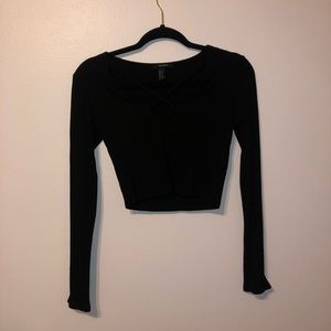 Black criss cross crop top